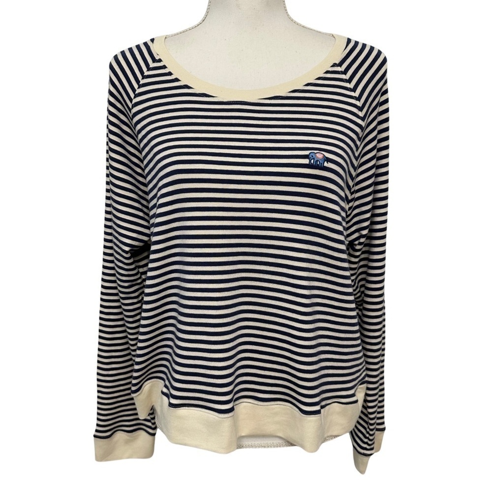 Roller Rabbit Striped Long Sleeve Top Blue White Size XLarge GUC